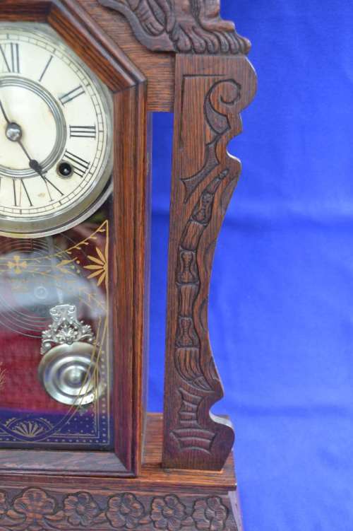 Antique Ansonia Wooden Mantle Clock