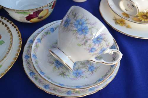 Assembled Tea Set - Queen Anne and Tuscan Fine Bone China - Various Patterns - 21 Pieces