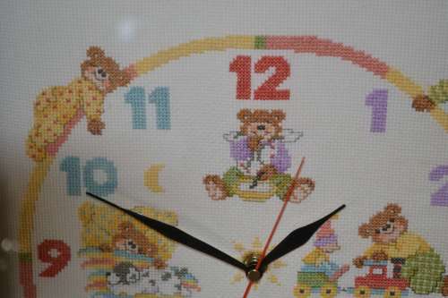 Teddy Bear Tapestry Wall Clock -  Nursery / Childs Room Decor