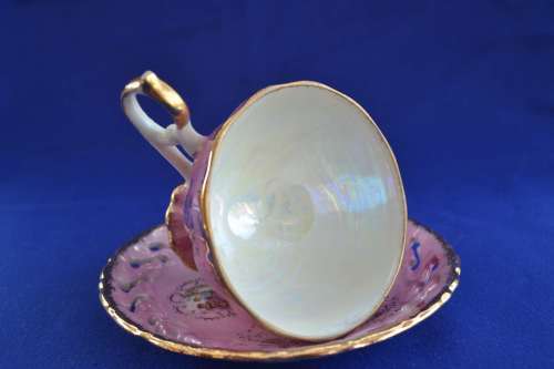 Regency Fine Bone China Lustreware FootedTea Cup and Lattice Design Saucer