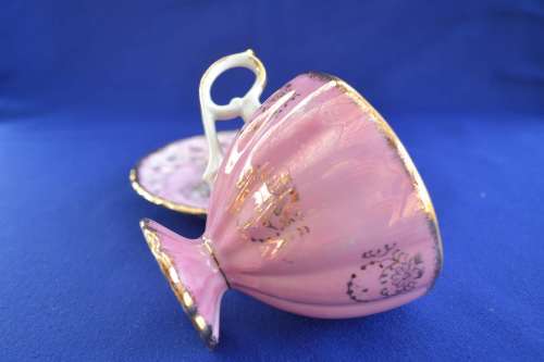 Regency Fine Bone China Lustreware FootedTea Cup and Lattice Design Saucer