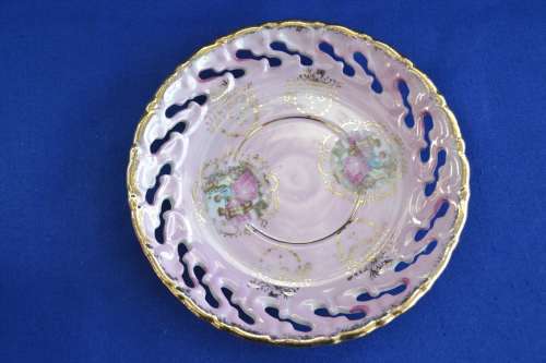 Regency Fine Bone China Lustreware FootedTea Cup and Lattice Design Saucer