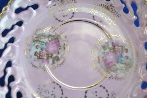 Regency Fine Bone China Lustreware FootedTea Cup and Lattice Design Saucer