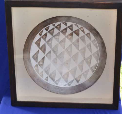 Large VP Pottery ceramic Plate in Wooden Box Frame