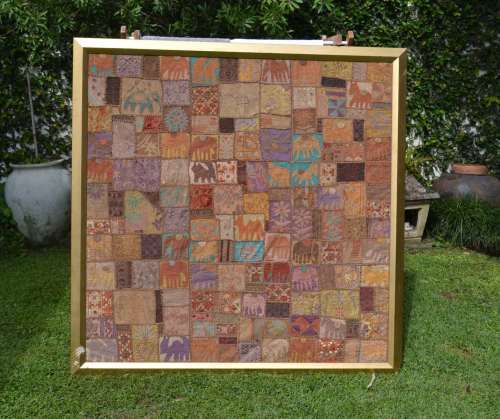 Large Vintage Handmade Patchwork Wall Hanging