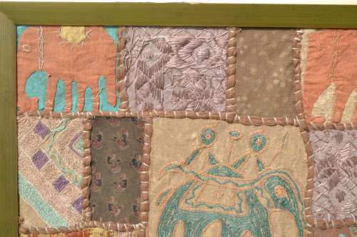 Large Vintage Handmade Patchwork Wall Hanging