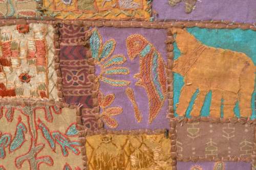 Large Vintage Handmade Patchwork Wall Hanging