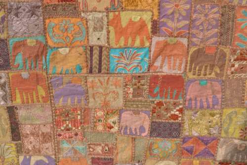 Large Vintage Handmade Patchwork Wall Hanging