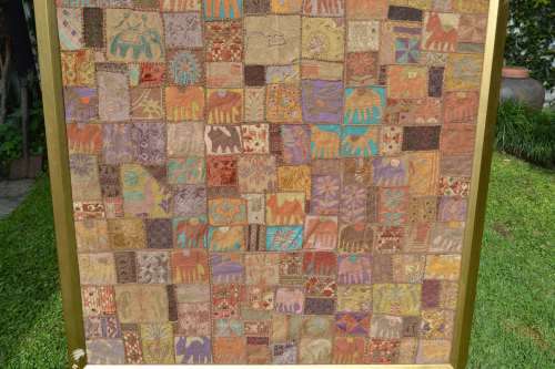 Large Vintage Handmade Patchwork Wall Hanging
