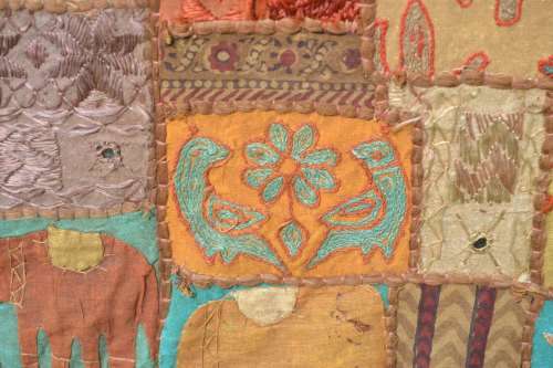 Large Vintage Handmade Patchwork Wall Hanging