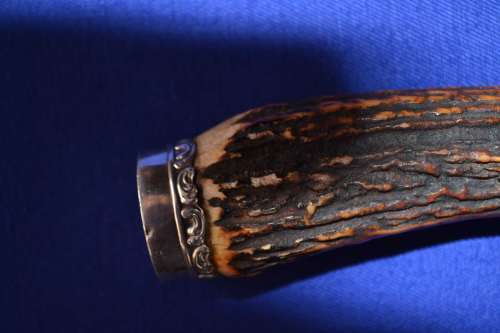 Vintage Horn hanled Sharpener, Ornate Bread/Cake Knife and Two Knife Rests