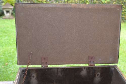 Antique Style Vintage Brass Clad Fireplace  Wood / Coal Storage Box