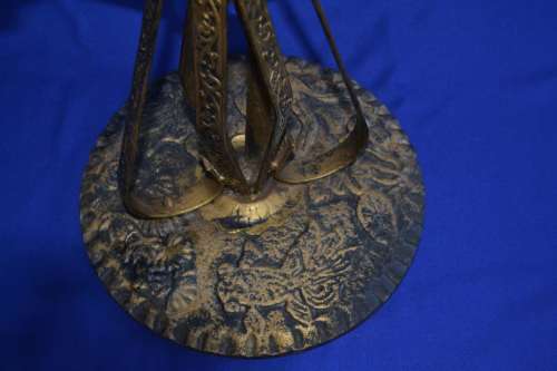 Vintage Brass Tone Metal Three Tiered Candle Holder