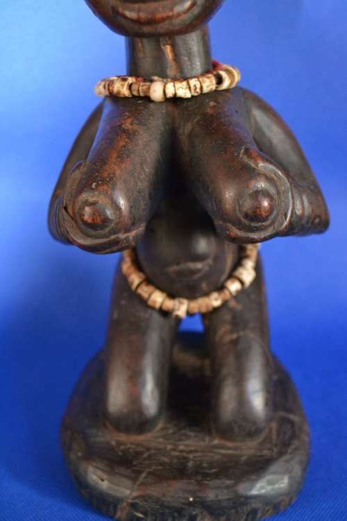 Carved Wooden Female Figure - Luba Art - Democratic Republic of Congo