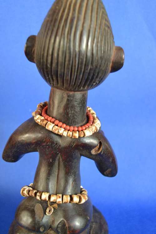 Carved Wooden Female Figure - Luba Art - Democratic Republic of Congo