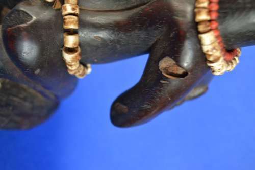 Carved Wooden Female Figure - Luba Art - Democratic Republic of Congo