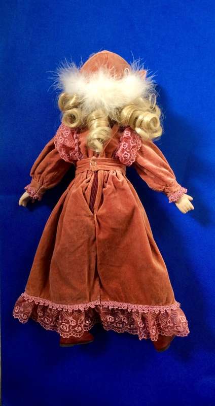 Two Collectable Vintage Porcelain Display Dolls with stands