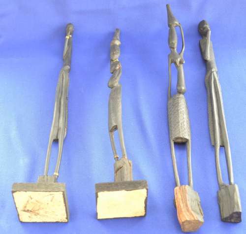 Vintage Carved Wooden Figures - Two sets