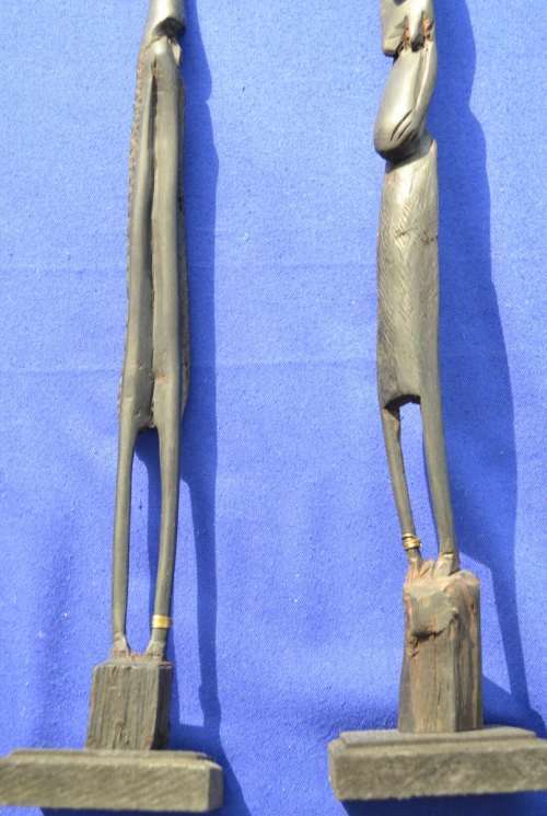 Vintage Carved Wooden Figures - Two sets