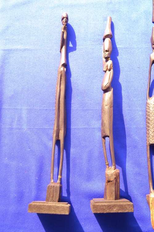 Vintage Carved Wooden Figures - Two sets