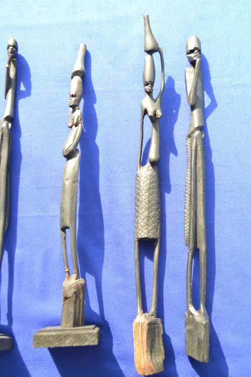 Vintage Carved Wooden Figures - Two sets