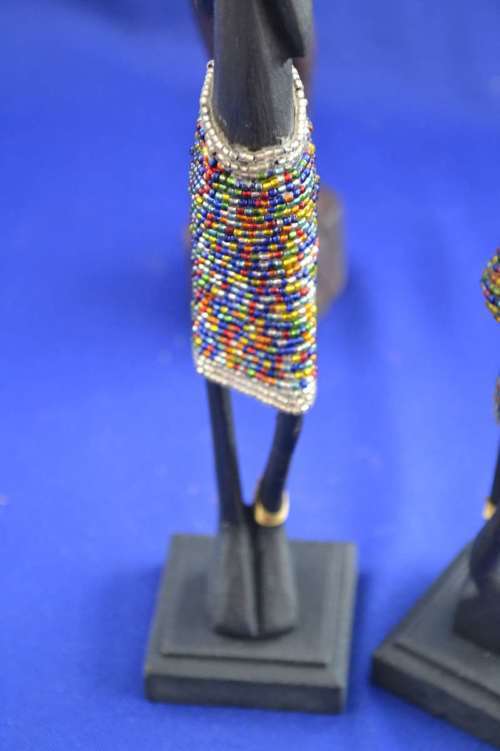 Beaded African Art / Decor Figures - Three Pieces