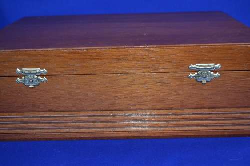 Set of Six Hand Cut Devon Crystal Glasses in Wooden Presentation Box