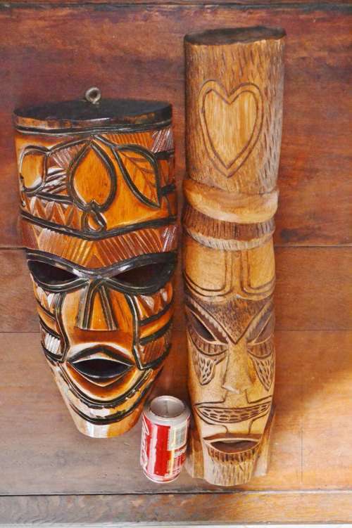Vintage  East African Hand Carved Masks
