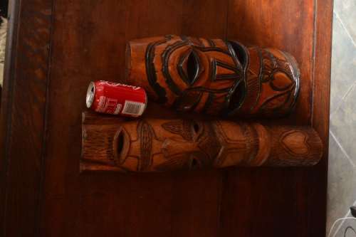 Vintage  East African Hand Carved Masks