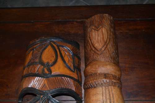 Vintage  East African Hand Carved Masks