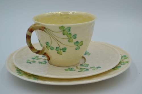 Belleek Classic Shamrock Irish Tea Set - 21 Pieces