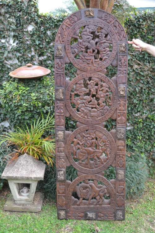 *** REDUCED *** Antique Camerroon Solid wood Carved Royal Door C1890