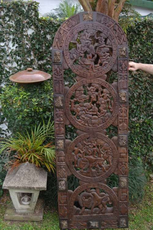 *** REDUCED *** Antique Camerroon Solid wood Carved Royal Door C1890