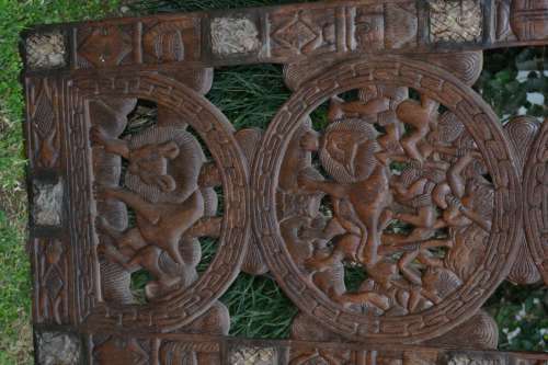 *** REDUCED *** Antique Camerroon Solid wood Carved Royal Door C1890