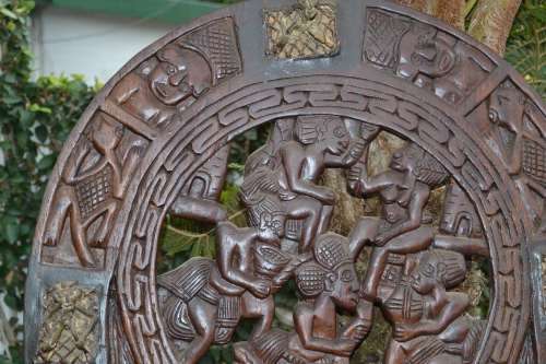 *** REDUCED *** Antique Camerroon Solid wood Carved Royal Door C1890