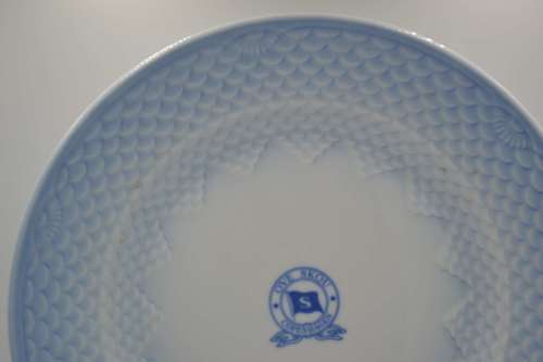 Bing and Grondahl Bespoke Table Ware - Ove Skou Shipping Lines Denmark  - Captains Table Ware RARE