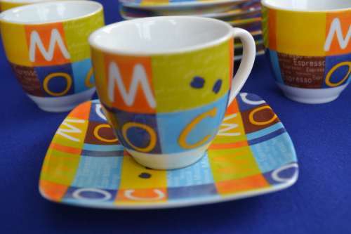 Finecasa Retro Espresso Cups and Saucers