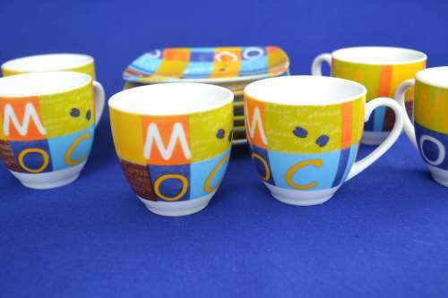 Finecasa Retro Espresso Cups and Saucers