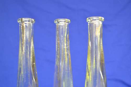 Clear Glass Tall Decorative Bottles - Set of Three
