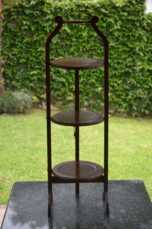 *** REDUCED ***  Vintage Mahogany Three Tier Cake Stand