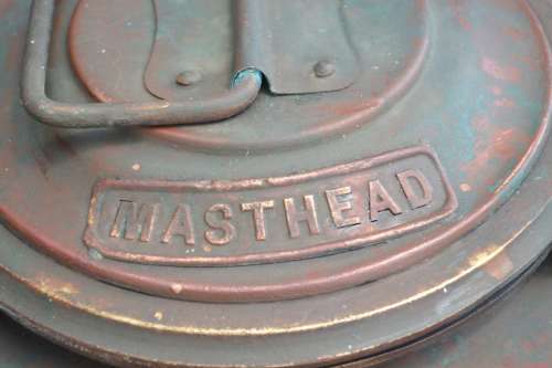 True Vintage Copper and Brass Seahorse GB Trademark Masthead  - Rare original