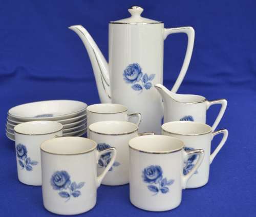 Vintage Porcelain Coffee Set - 14 Pieces