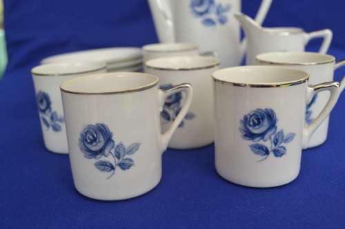 Vintage Porcelain Coffee Set - 14 Pieces