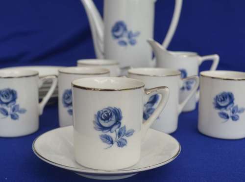 Vintage Porcelain Coffee Set - 14 Pieces