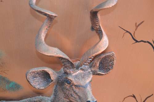 Vintage Copper Art Fireplace Sreen - Kudu 3d
