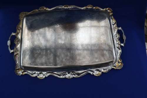 Silver Plate Tray with Handles