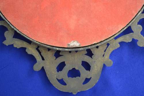 Vintage Convex Glass Picture in Ornate Italian Brass Frame