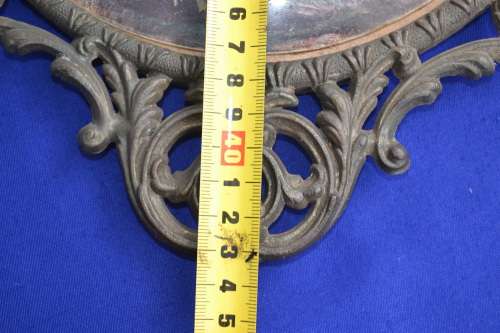 Vintage Convex Glass Picture in Ornate Italian Brass Frame