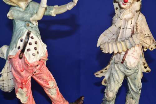 Pair of Vintage A. Santini Hobo Clown Figures
