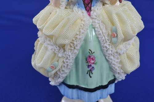 Vintage Dresden  Porcelain Lace Figurine